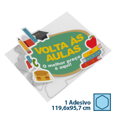 Adesivo para Vitrine Vinil Volta às Aulas 119,6x95,7cm