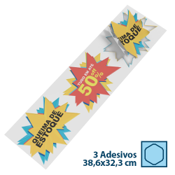 Adesivo para Vitrine Vinil 3x Splash 38,6x32,3cm