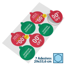 Adesivo para Vitrine Vinil Kit com 5x Círculos de Natal 29x33,6cm e 2x Círculos de Natal 31,5x34,6cm