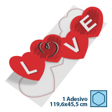 Adesivo para Vitrine Vinil Love 119,6x45,5cm