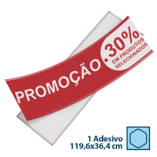 Adesivo para Vitrine Vinil Retângulo 119,6x36,4cm
