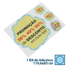 Adesivo para Vitrine Vinil Kit Nuvem 119,6x85cm