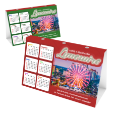 Calendário de Mesa 2024 com Porta Canetas Couchê 300g Sem Verniz 14x25cm
