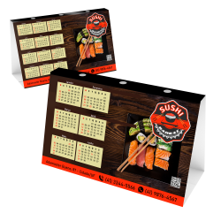 Calendário de Mesa 2024 com Porta Canetas Supremo 300g Sem Verniz 14x25cm