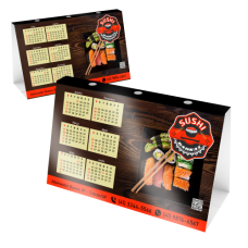 Calendário de Mesa 2024 com Porta Canetas Supremo 300g Verniz Total Frente 14x25cm