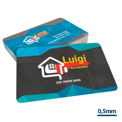 Cartão de Visita em PVC 0,5mm Fosco Frente e Verso 8,5x5,4cm