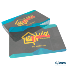Cartão de Visita em PVC 0,3mm Transparente 8,5x5,4cm