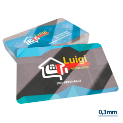 Cartão de Visita em PVC 0,3mm Branco 8,5x5,4cm