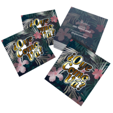 Mini Cartões Couchê 300g Laminação Fosca com Verniz Localizado e Hot Stamping 4,5x5cm