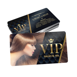 Cartão de Visita Premium com 4 Cantos Arredondados Couchê 600g Verniz Total Frente e Verso 9x5cm