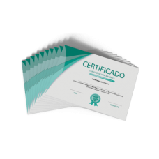 Certificado com Dados Variáveis em Couchê 300g Sem Verniz 15x21cm