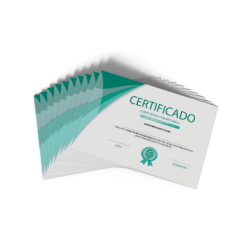 Certificado com Dados Variáveis em Couchê 300g Sem Verniz 15x21cm